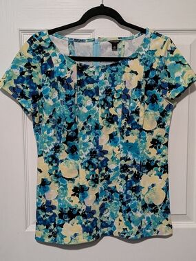 Ann Taylor Blouse Women Medium Floral Top Spring Fitted